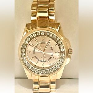 Geneva Unisex Stainless Steel Japanese Quartz Movement Bling Designer Watch